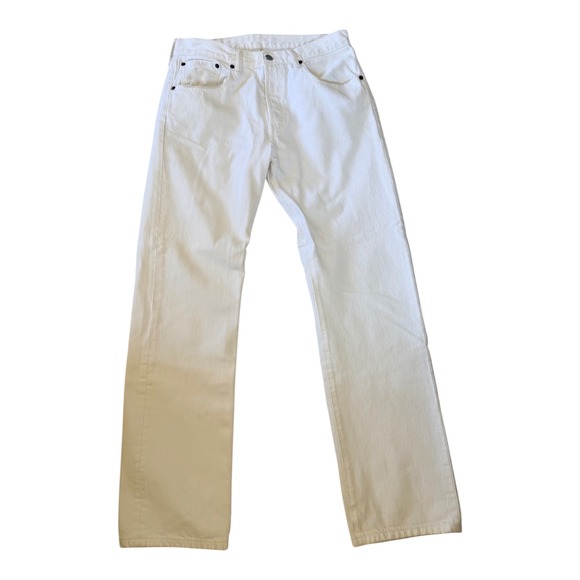 Levi's Jeans Women 31 x 32 White 501 Original Fit Straight Leg 100% Cotton - Picture 2 of 8